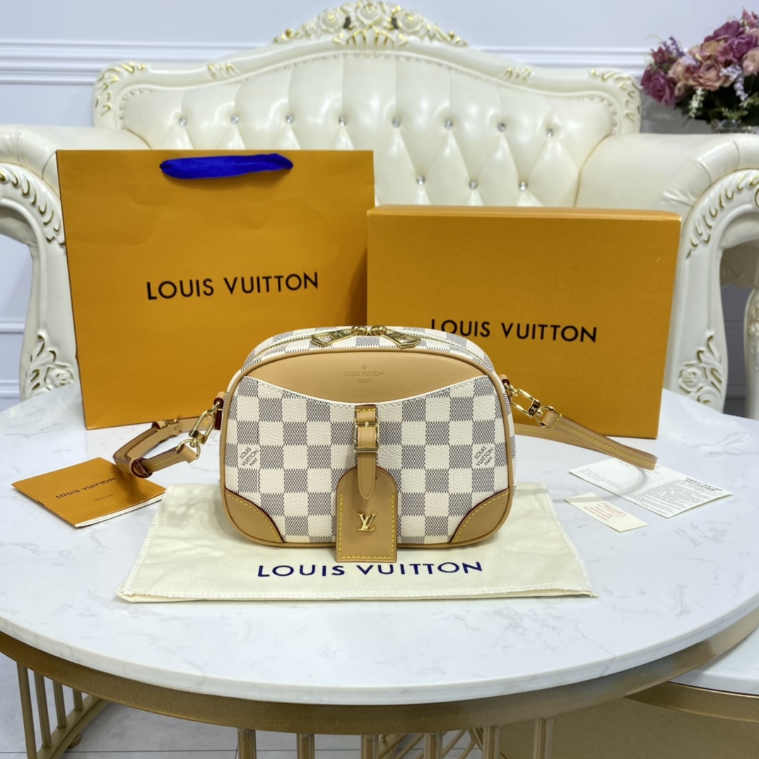 Louis Vuitton MINI DEAUVILLE Tote Handbag Damier Azur N50048 